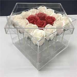 özel tasarım akrilik çiçek buketi gül paketleme kutusu 