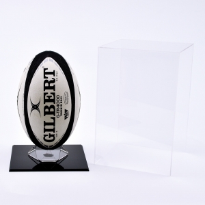 siyah taban ile akrilik deluxe rugby topu vitrin 