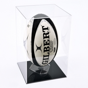 siyah taban ile akrilik deluxe rugby topu vitrin 