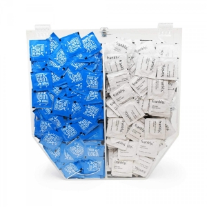 özelleştirilmiş 2 bölmeler prezervatif dağıtıcı çift hazneli 