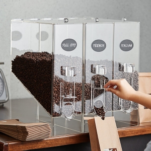 3 bölmeli akrilik kahve çekirdeği dağıtıcısı imalatı 