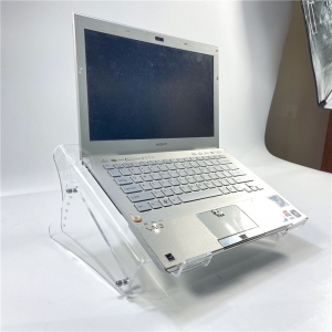 Toptan temizle açılı açık akrilik laptop ofis için standı 