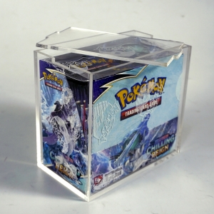 Dahili kapaklı şeffaf Pokemon akrilik güçlendirici kasa oyun kutusu 
