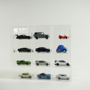 masaüstü akrilik araba vitrinler perspex mini oyuncak aksiyon figürü kutusu
 