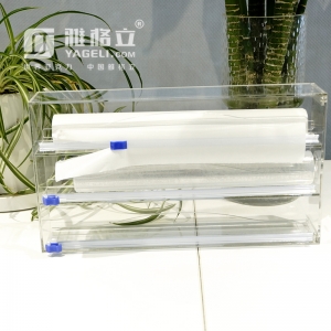 Mutfak organizatörü için 3 katlı akrilik plastik film sarma dağıtıcı
 