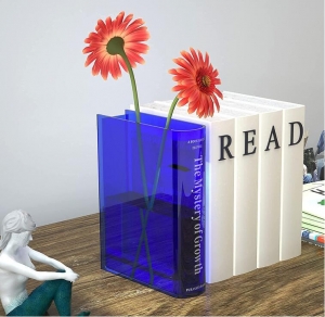 Akrilik Kitap Şekilli Çiçek Vazo 