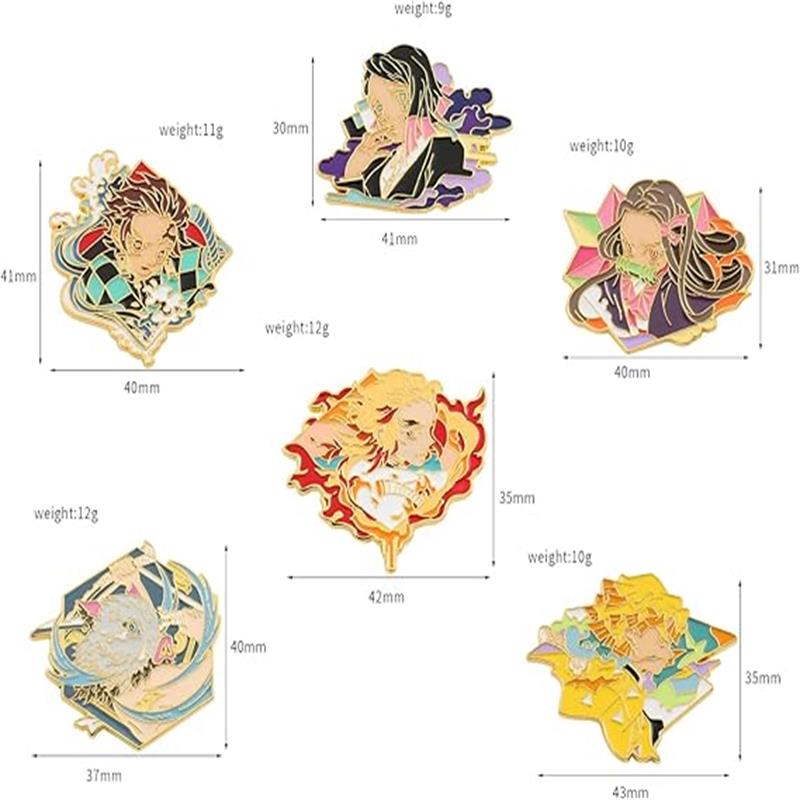 enamel anime keyring pin set