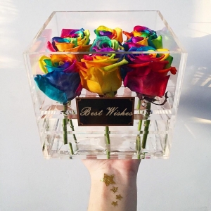 su tutucu el yapımı akrilik çiçek kutusu toptan 