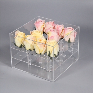 özel özelleştirilmiş net 16 gül akrilik çiçek kutusu 