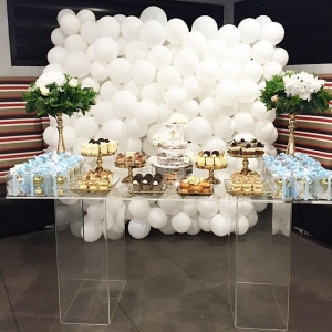 Şeffaf pleksiglas kek standı akrilik düğün masa 
