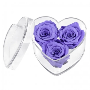 Kalp 6 delik şeklinde akrilik çiçek kutusu Pleksiglas hediye kutusu gül  