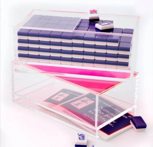 LUCITE MAHJONG ÇİNİ TEŞHİR KUTUSU 