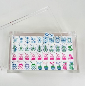 LUCITE MAHJONG ÇİNİ TEŞHİR KUTUSU 