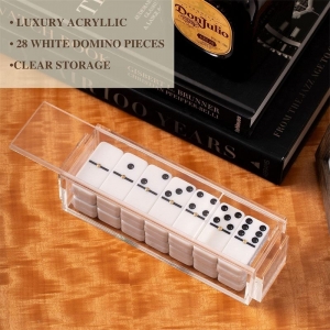 Kayar kapak özel lucite akrilik domino oyun seti 
