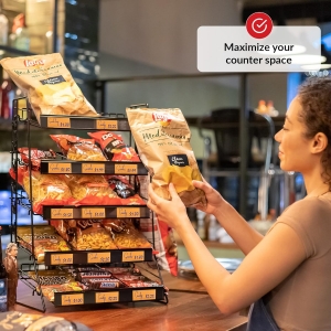 Mağazalar için atıştırmalık rafı ve çip rafı 