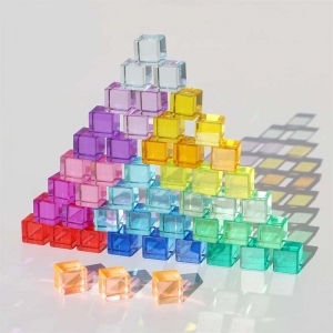 Kare 2.5 cm gökkuşağı yarı saydam lüks akrilik yapı taşları 