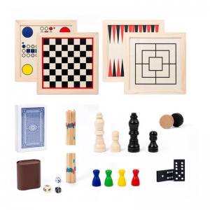 Hepsi bir arada ahşap uçan satranç seçimi sopa backgammon xo satranç oyun seti 