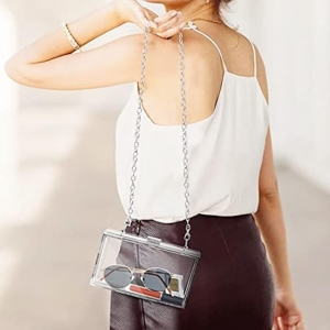 şeffaf crossbody omuz sapı çanta 