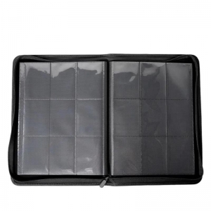 Özelleştirilmiş Siyah 9 Cep PU Ticaret Kartı Toploader Binder 