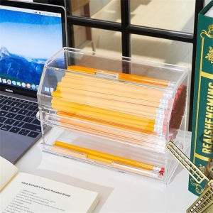 YAGELI şeffaf akrilik pipetli kalem kutusu 