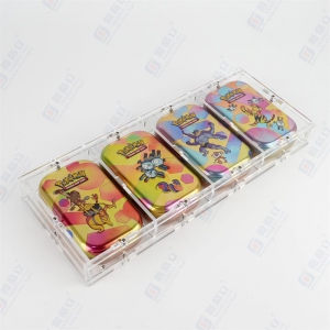 Çıkarılabilir şeffaf akrilik 4'lü Pokemon Mini teneke kutu 
