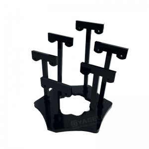 UV ışınlarına dayanıklı siyah akrilik çok katlı takı teşhir standı