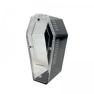 UV ışınlarına dayanıklı siyah arka yüzlü akrilik tabut örümcek muhafazası