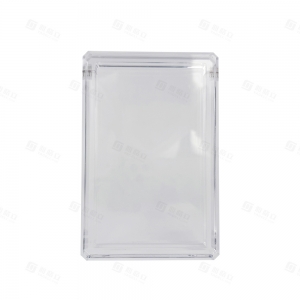 UV ışınlarına dayanıklı, elmas kenarlı akrilik PSA levha teşhir kutusu ve standı. 