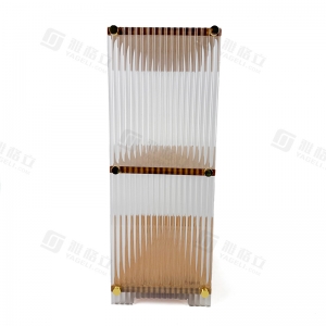 3 Katlı Bambu ve Oluklu Akrilik Masaüstü Düzenleyici Raf 