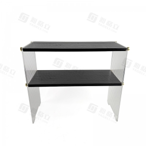 3 Katlı Bambu ve Oluklu Akrilik Masaüstü Düzenleyici Raf 