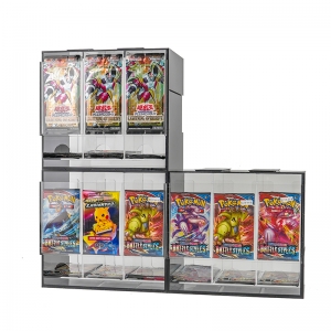 İstiflenebilir 3 Yuvalı Siyah Akrilik Booster Paket Dispenseri 