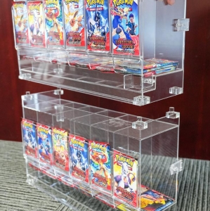İstiflenebilir Şeffaf Akrilik 6 Yuvalı Ticaret Kartı Booster Pack Dağıtıcısı 
