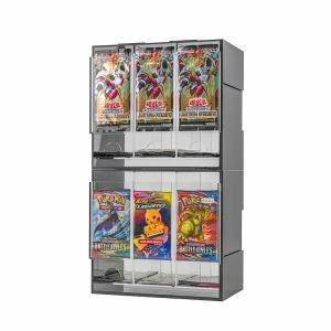 İstiflenebilir 3 Yuvalı Siyah Akrilik Booster Paket Dispenseri 