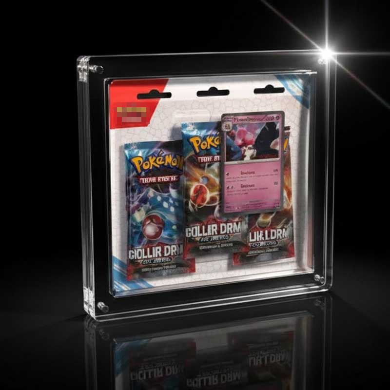 Pokémon 3'lü Paket Blister Ambalajı için Premium Akrilik Teşhir Kutusu: TCG Kapalı Paketleri için Üstün Koruma